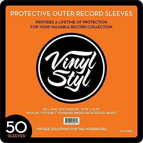 Vinyl Styl | 12.75" X 12.75" 3 Mil Protective Outer Record Sleeve 50CT | Turntable Accessories