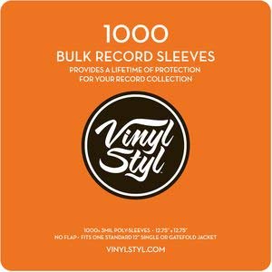 Vinyl Styl | Vinyl Styl - 12.75" X 12.75" 3 Mil Protective Outer Record Sleeve 1000ct Bulk Pack | Vinyl Accessories