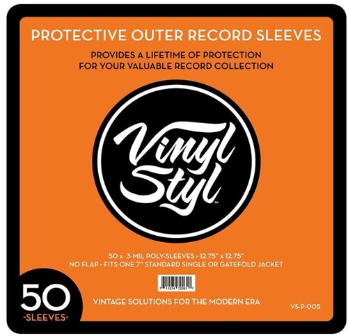 Vinyl Styl - Vinyl Styl® VS-P-014 12 Inch Vinyl Record Outer Sleeve Polyethylene - 50 Count (Clear) | Record Sleeves