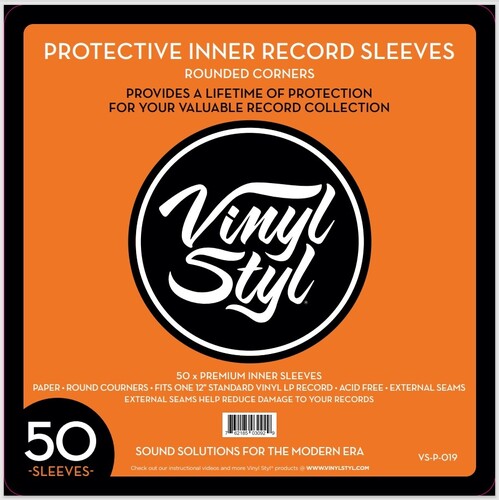 Vinyl Styl - Vinyl Styl® VS-P-019 12 Inch Inner Record Sleeves - Round Corner - 50 Count (White) | Record Sleeves