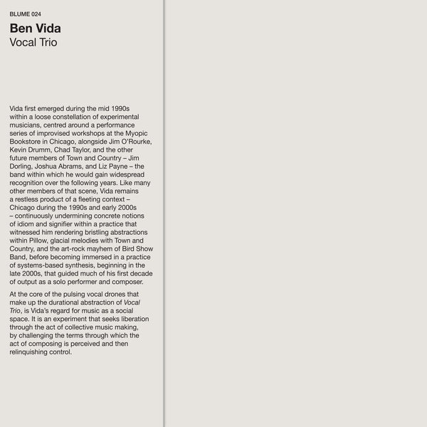 Ben Vida - Vocal Trio | Vinyl