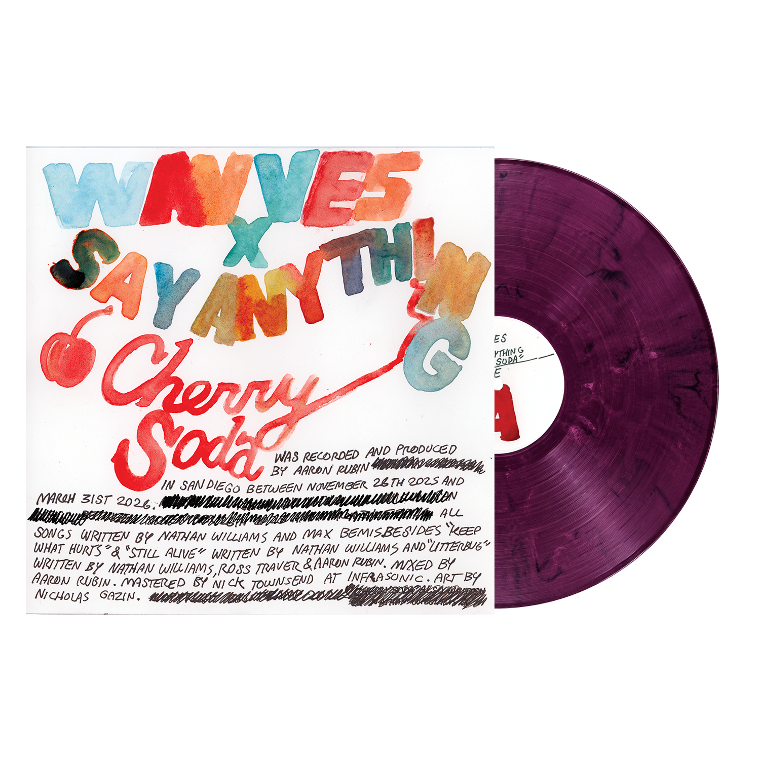 Wavves X Say Anything - Cherry Soda [Eco Purple-Pink LP] | Vinyl