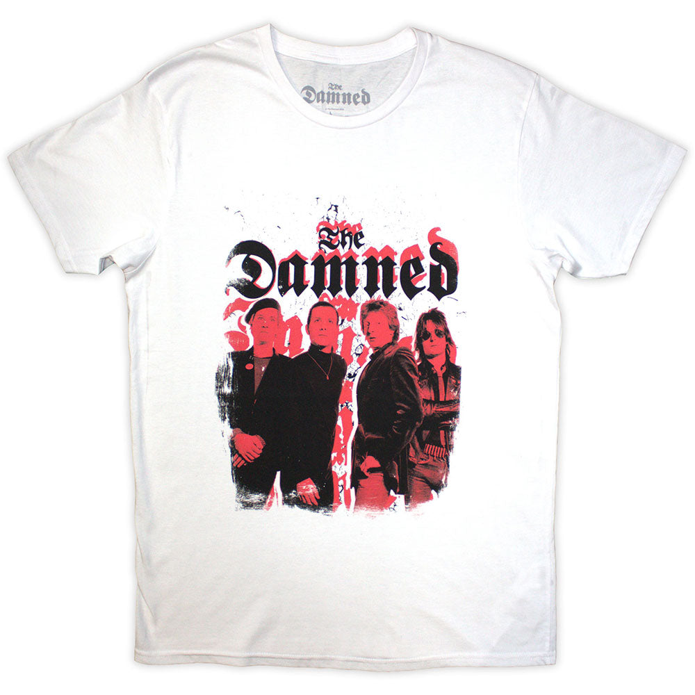 The Damned - Repeat Logo Photo | White