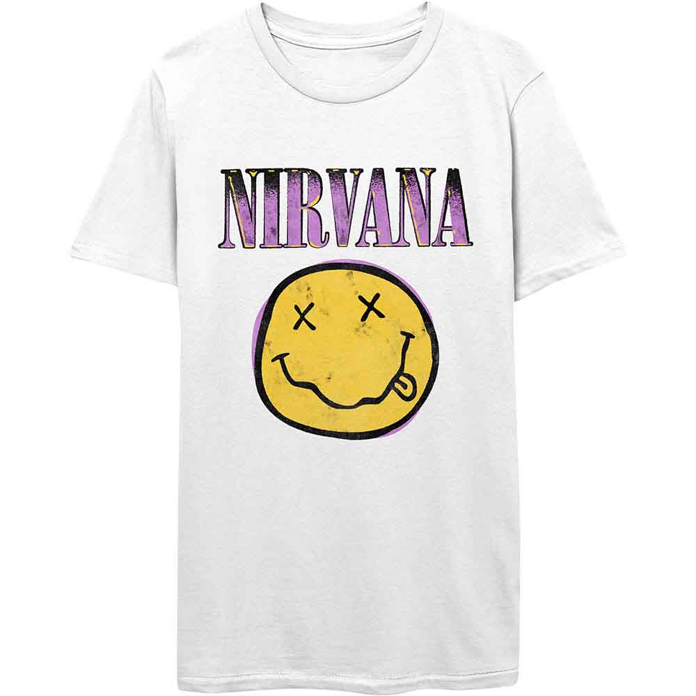 Nirvana - Xerox Happy Face Pink | T-Shirt White