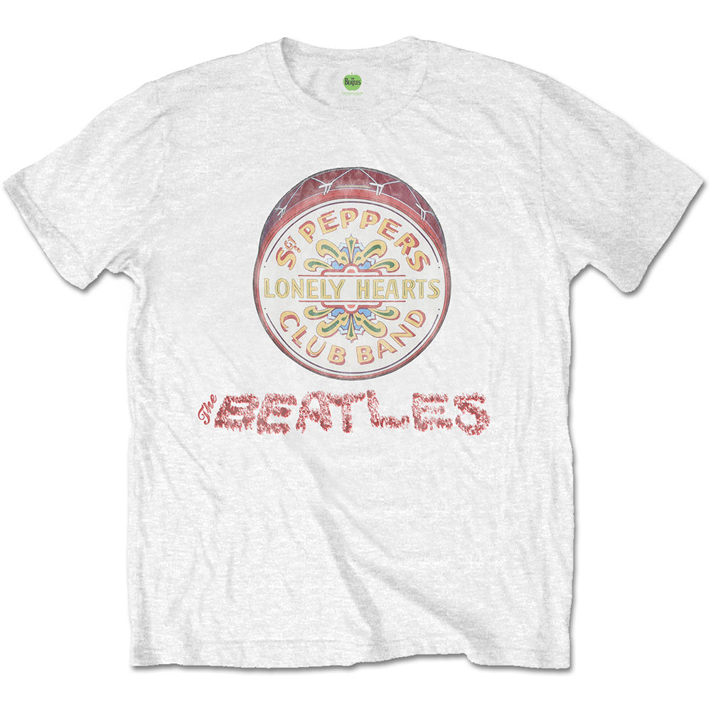 The Beatles - Flowers Logo & Drum | T-Shirt White