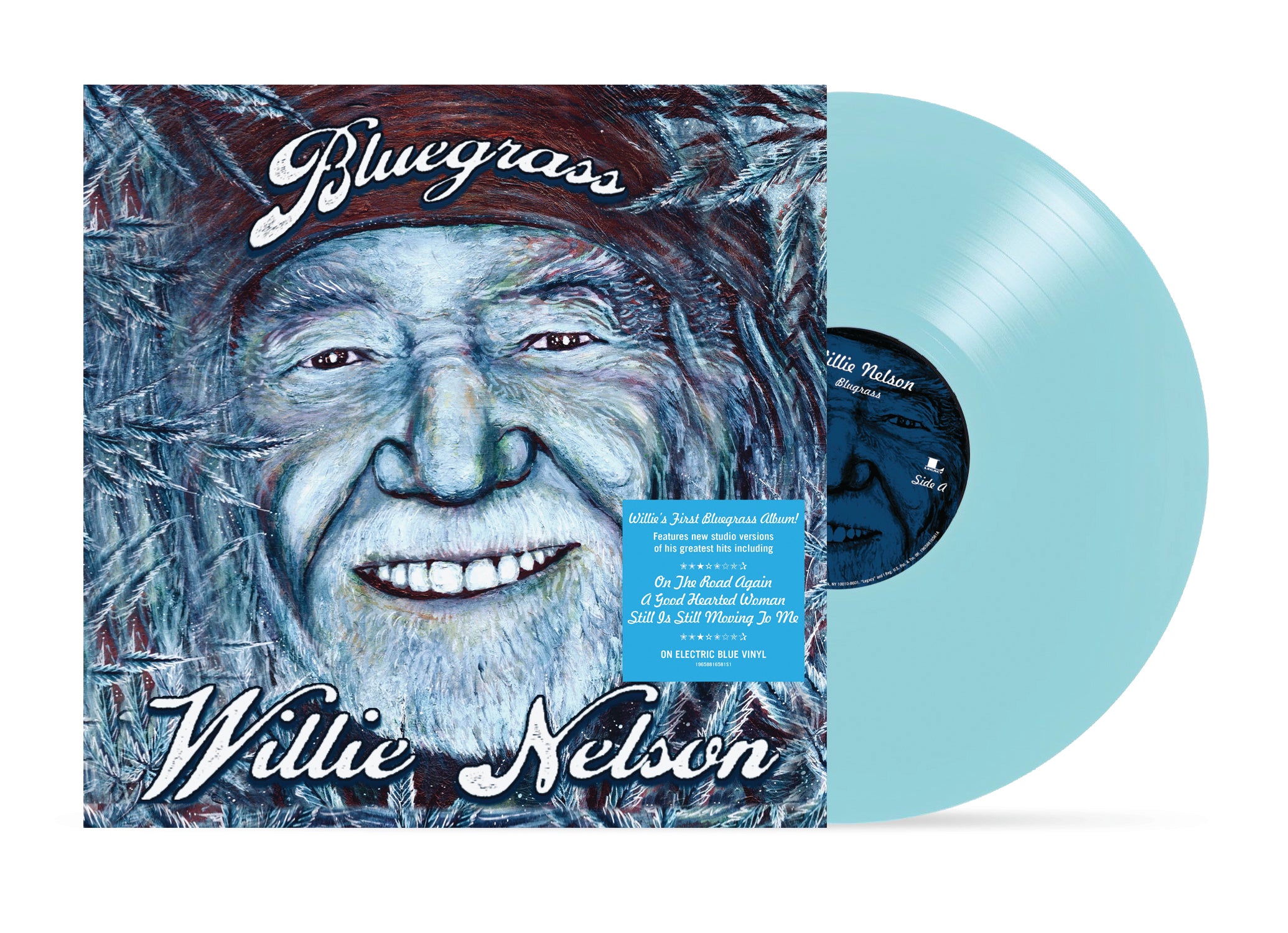 Willie Nelson | Bluegrass (140 Gram Vinyl, Colored Vinyl, Electric Blue) | Vinyl - 0