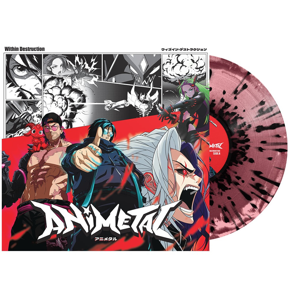 Within Destruction - Animetal [Explicit Content] (Indie Exclusive, Limited Edition, Burgundy/ Pink & Black Splatter Colored Vinyl) | Vinyl