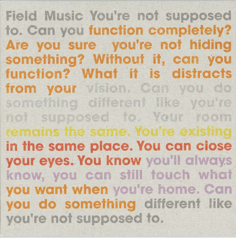 Field Music - You're Not Supposed To (CD) | CD