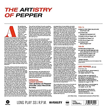 Art Pepper | Artistry Of Pepper [Import] (180 Gram Vinyl, Limited Edition, Remastered) | Vinyl