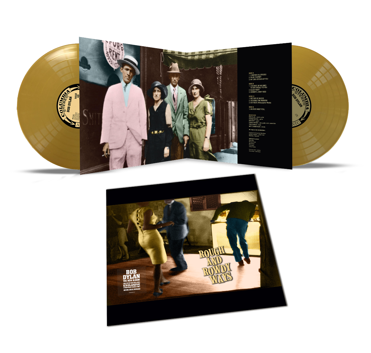 Bob Dylan | Rough and Rowdy Ways (INDIE EXCLUSIVE: 2 GOLD Discs, 180G, printed inner sleeves, gatefold, with D/L Card) | Vinyl