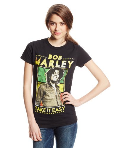 Bob Marley | Bob Marley Take It Easy Juniors T-Shirt, Black, Medium | Apparel