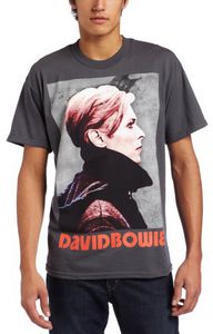 David Bowie | Bravado Men's David Bowie Low Portrait Men's T-Shirt, Gray, Medium | Apparel