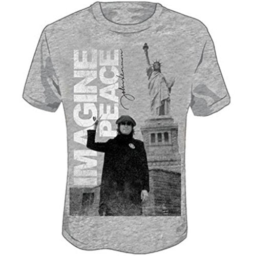 John Lennon | Beatles Men'S Imagine Slim Fit T-Shirt Medium Grey | Apparel