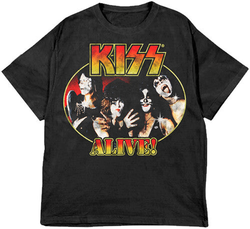 Kiss | KISS Alive! Portrait Black Unisex Short Sleeve T-shirt 2XL (XX Large Shirt, Black) | Shirt