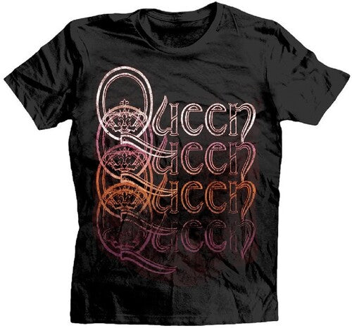 Queen | Repeat Logo Black Unisex Short Sleeve T-shirt Med | Apparel