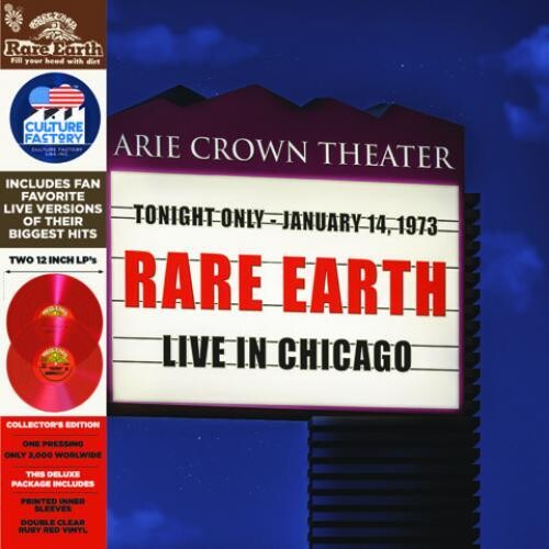 Rare Earth | Live in Chicago (Red Translucent Vinyl) (Colored Vinyl, Red, Indie Exclusive) | Vinyl