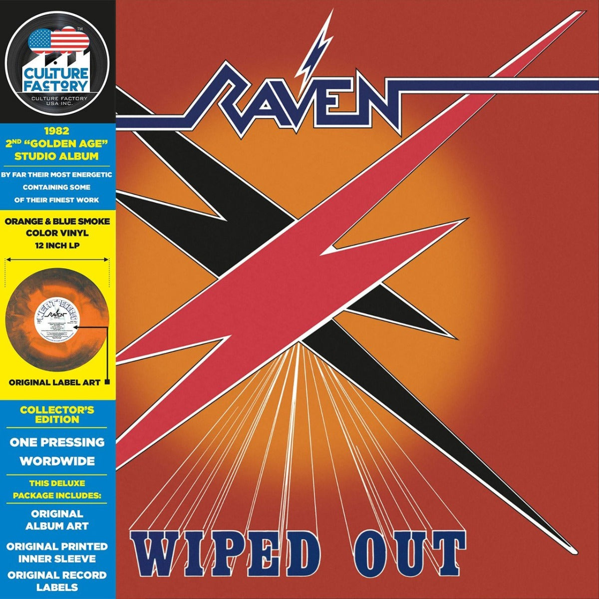 Raven | Wiped Out (Orange & Blue Smoke Colored Vinyl) | Vinyl