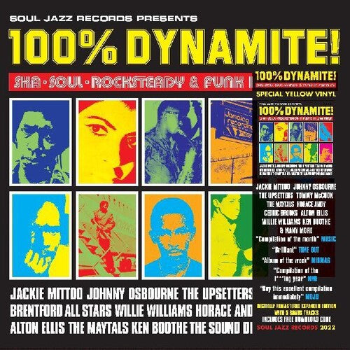 Various Artists | 100% Dynamite Ska Soul Rocksteady & Funk In Jamaica (RSD Exclusive, Colored Vinyl, Yellow, Digital Download Card) (2 Lp's) | Vinyl