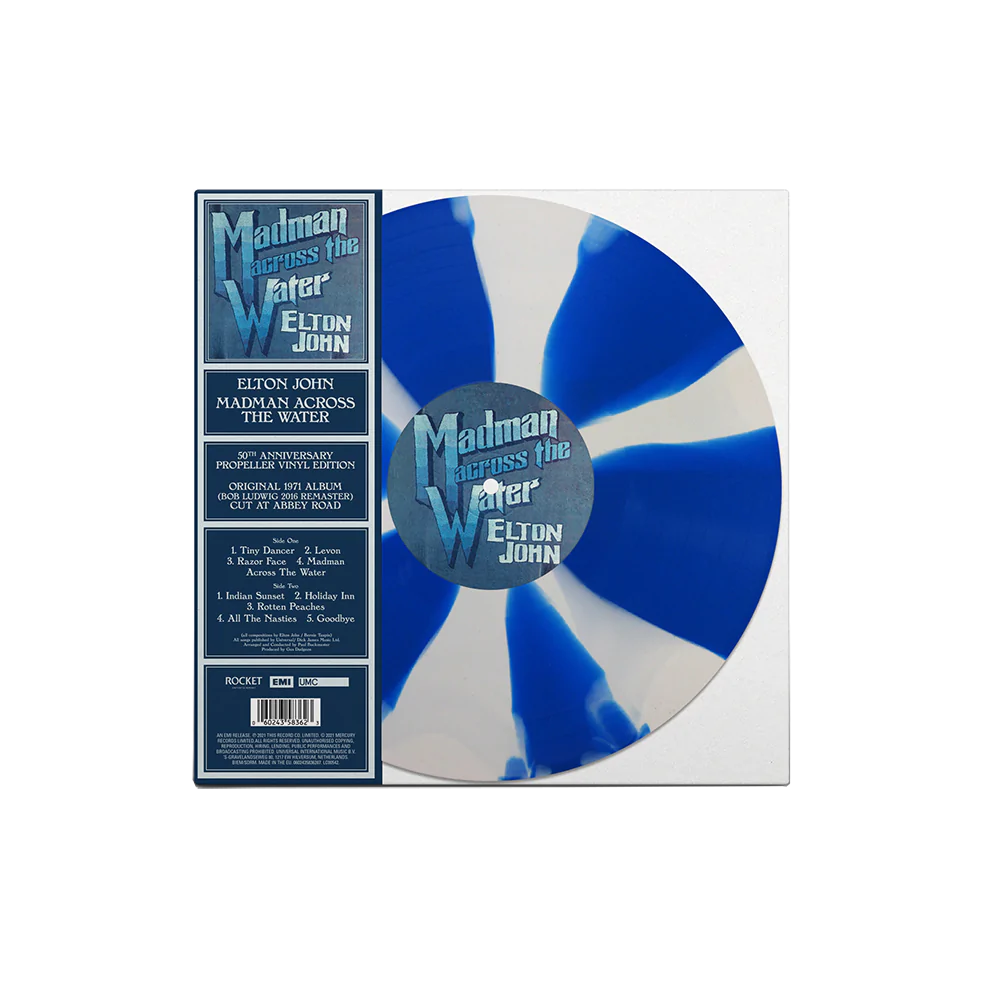 Elton John | Madman Across The Water: 50th Anniversary (Limited Edition, Blue & White Propeller Colored Vinyl) | Vinyl